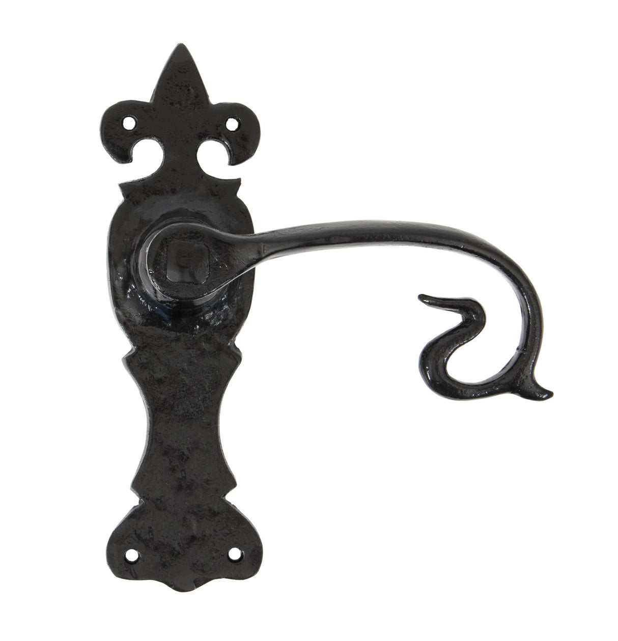From The Anvil - Black Curly Lever Latch Set | Sku. 83694 | Trade Door Handles.