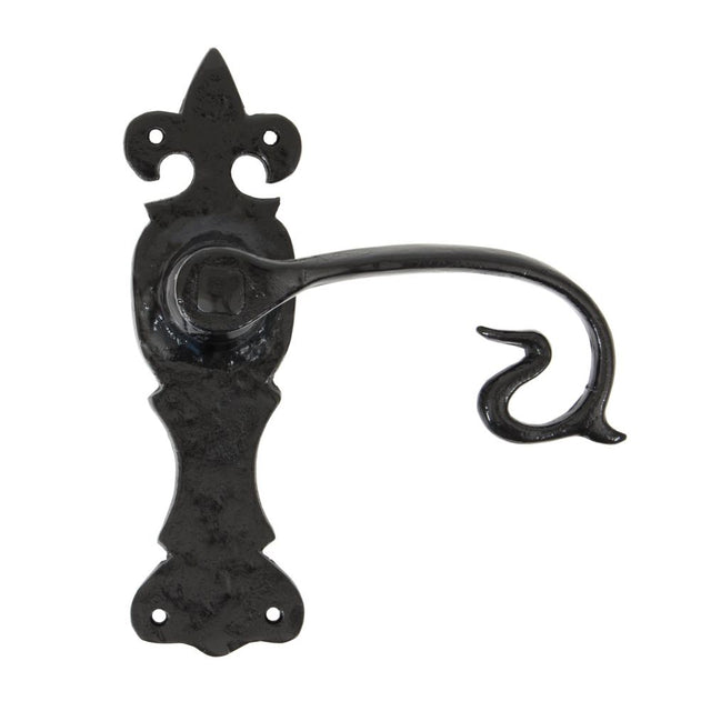 From The Anvil - Black Curly Lever Latch Set | Sku. 83694 | Trade Door Handles.