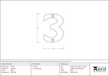From The Anvil - Black Numeral 3 | Sku. 83703 | Trade Door Handles.