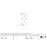 From The Anvil - Black Numeral 3 | Sku. 83703 | Trade Door Handles.