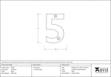 From The Anvil - Black Numeral 5 | Sku. 83705 | Trade Door Handles.