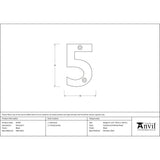 From The Anvil - Black Numeral 5 | Sku. 83705 | Trade Door Handles.