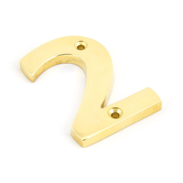 From The Anvil - Polished Brass Numeral 2 | Sku. 83712 | Trade Door Handles.