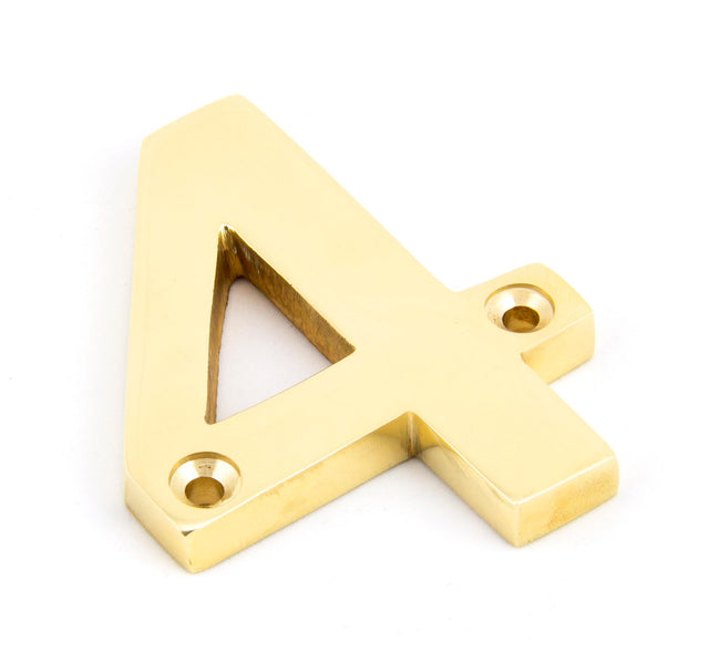 From The Anvil - Polished Brass Numeral 4 | Sku. 83714 | Trade Door Handles.