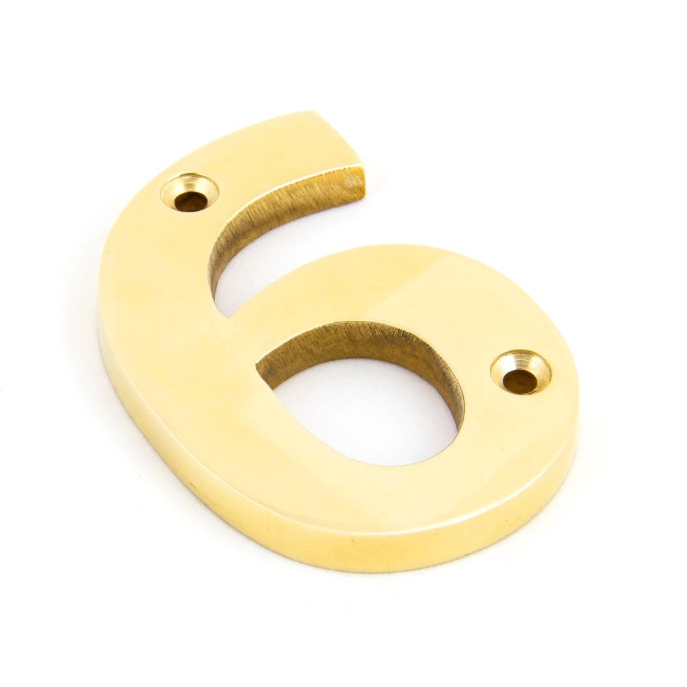 From The Anvil - Polished Brass Numeral 6 | Sku. 83716 | Trade Door Handles.