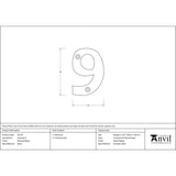 From The Anvil - Polished Brass Numeral 9 | Sku. 83719 | Trade Door Handles.