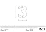 From The Anvil - Polished Chrome Numeral 3 | Sku. 83723 | Trade Door Handles.