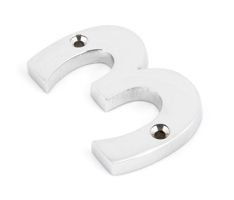 From The Anvil - Polished Chrome Numeral 3 | Sku. 83723 | Trade Door Handles.