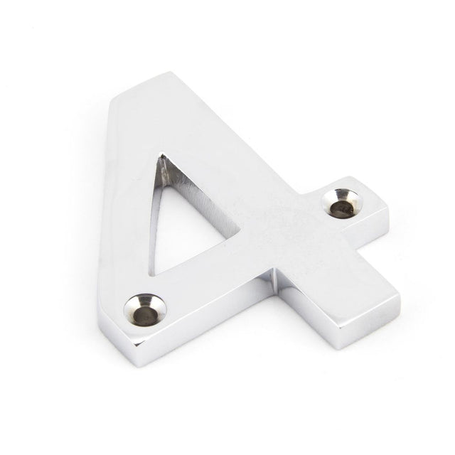 From The Anvil - Polished Chrome Numeral 4 | Sku. 83724 | Trade Door Handles.