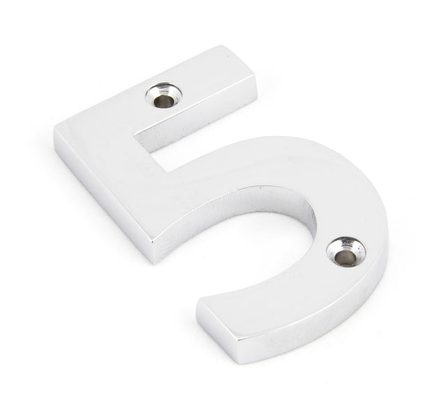From The Anvil - Polished Chrome Numeral 5 | Sku. 83725 | Trade Door Handles.