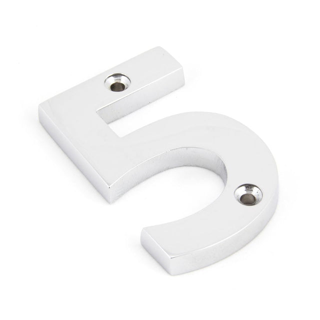 From The Anvil - Polished Chrome Numeral 5 | Sku. 83725 | Trade Door Handles.