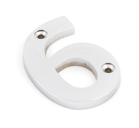 From The Anvil - Polished Chrome Numeral 6 | Sku. 83726 | Trade Door Handles.