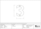 From The Anvil - Antique Pewter Numeral 3 | Sku. 83733 | Trade Door Handles.