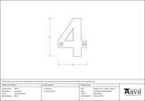 From The Anvil - Antique Pewter Numeral 4 | Sku. 83734 | Trade Door Handles.