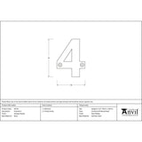From The Anvil - Antique Pewter Numeral 4 | Sku. 83734 | Trade Door Handles.