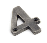 From The Anvil - Antique Pewter Numeral 4 | Sku. 83734 | Trade Door Handles.
