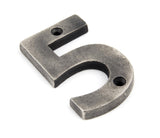 From The Anvil - Antique Pewter Numeral 5 | Sku. 83735 | Trade Door Handles.