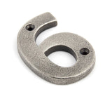 From The Anvil - Antique Pewter Numeral 6 | Sku. 83736 | Trade Door Handles.