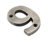 From The Anvil - Antique Pewter Numeral 9 | Sku. 83739 | Trade Door Handles.