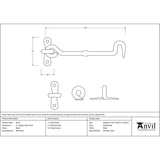 From The Anvil - Black 6" Forged Cabin Hook | Sku. 83771 | Trade Door Handles.