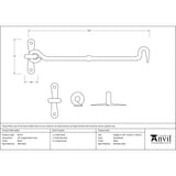 From The Anvil - Black 10" Forged Cabin Hook | Sku. 83772 | Trade Door Handles.