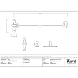 From The Anvil - Black 12" Forged Cabin Hook | Sku. 83773 | Trade Door Handles.