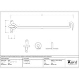 From The Anvil - Black 16" Forged Cabin Hook | Sku. 83775 | Trade Door Handles.