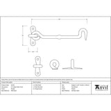 From The Anvil - Pewter 6" Forged Cabin Hook | Sku. 83793 | Trade Door Handles.