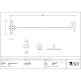 From The Anvil - Pewter 14" Forged Cabin Hook | Sku. 83797 | Trade Door Handles.