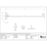 From The Anvil - Pewter 18" Forged Cabin Hook | Sku. 83799 | Trade Door Handles.