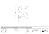 From The Anvil - Black Letter S | Sku. 83800S | Trade Door Handles.