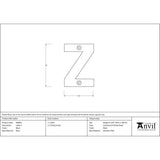 From The Anvil - Black Letter Z | Sku. 83800Z | Trade Door Handles.