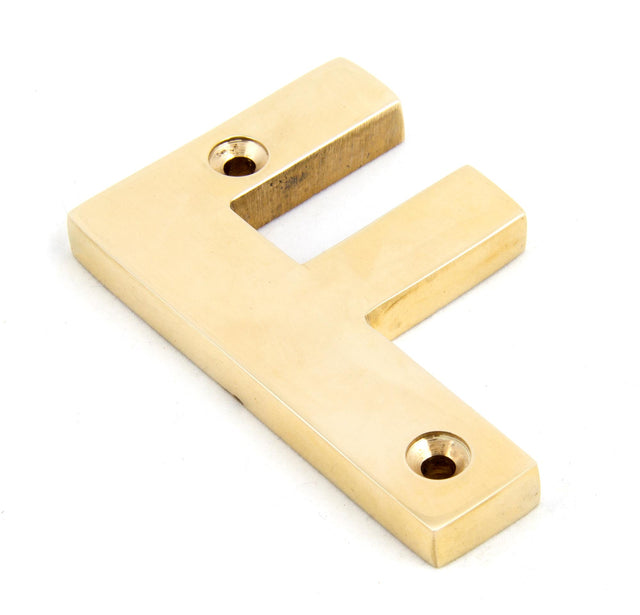 From The Anvil - Polished Brass Letter F | Sku. 83801F | Trade Door Handles.
