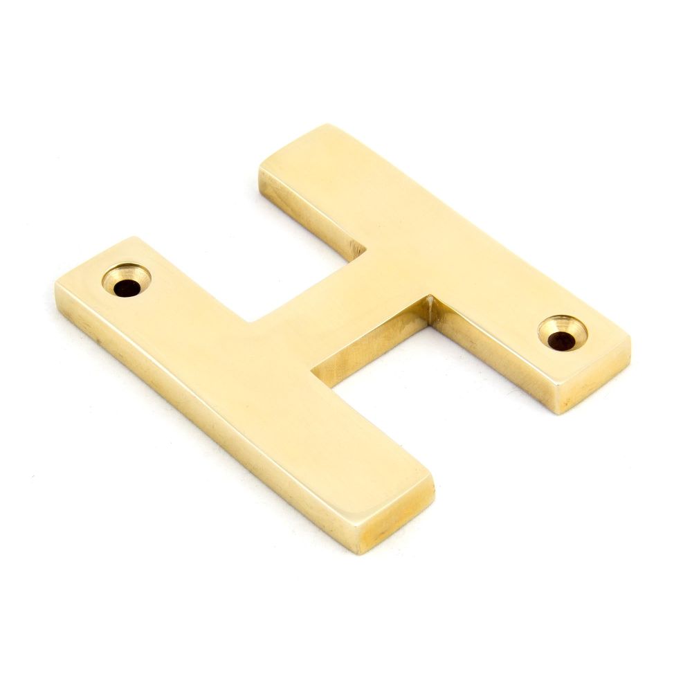 From The Anvil - Polished Brass Letter H | Sku. 83801H | Trade Door Handles.