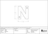 From The Anvil - Polished Brass Letter N | Sku. 83801N | Trade Door Handles.