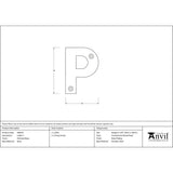 From The Anvil - Polished Brass Letter P | Sku. 83801P | Trade Door Handles.