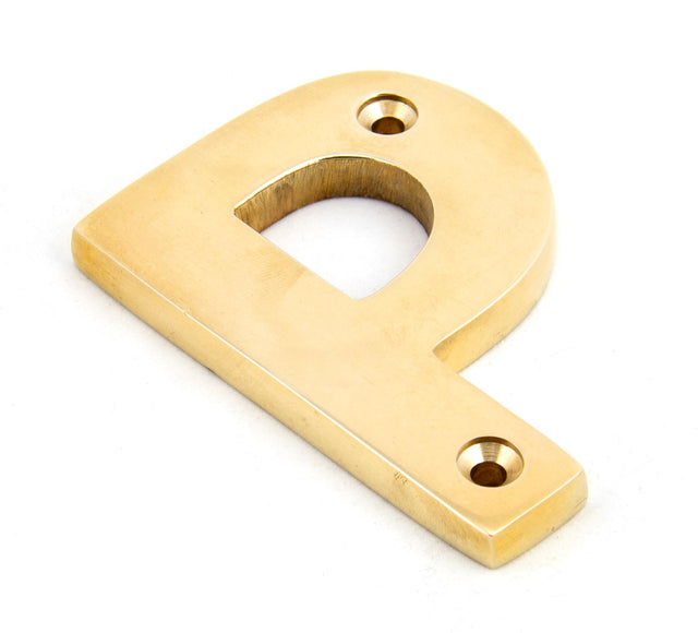 From The Anvil - Polished Brass Letter P | Sku. 83801P | Trade Door Handles.