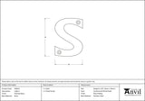 From The Anvil - Polished Brass Letter S | Sku. 83801S | Trade Door Handles.