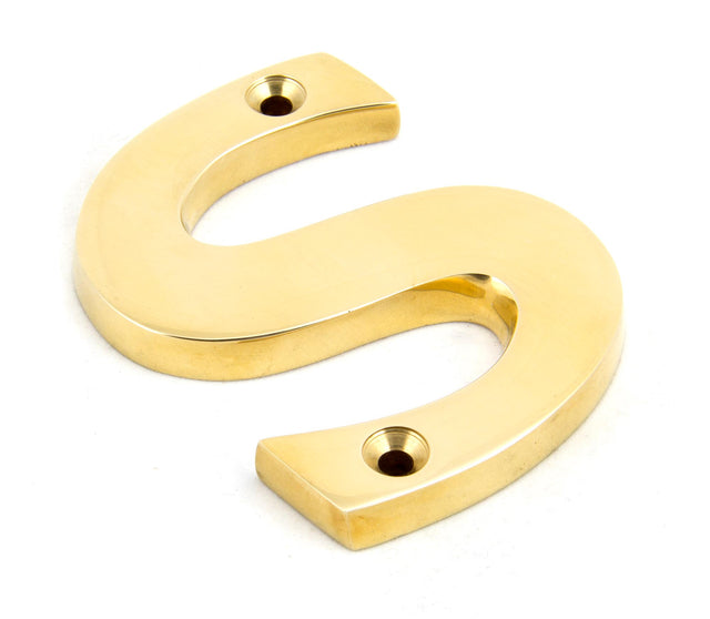 From The Anvil - Polished Brass Letter S | Sku. 83801S | Trade Door Handles.