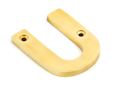 From The Anvil - Polished Brass Letter U | Sku. 83801U | Trade Door Handles.