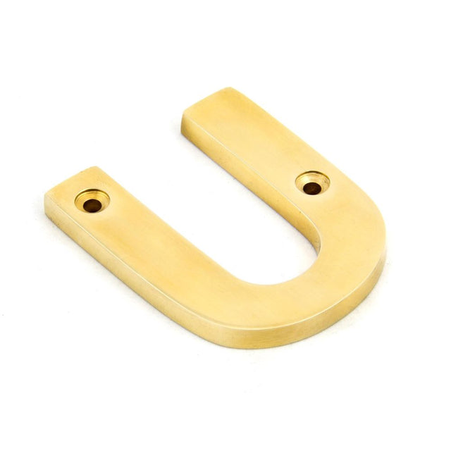 From The Anvil - Polished Brass Letter U | Sku. 83801U | Trade Door Handles.