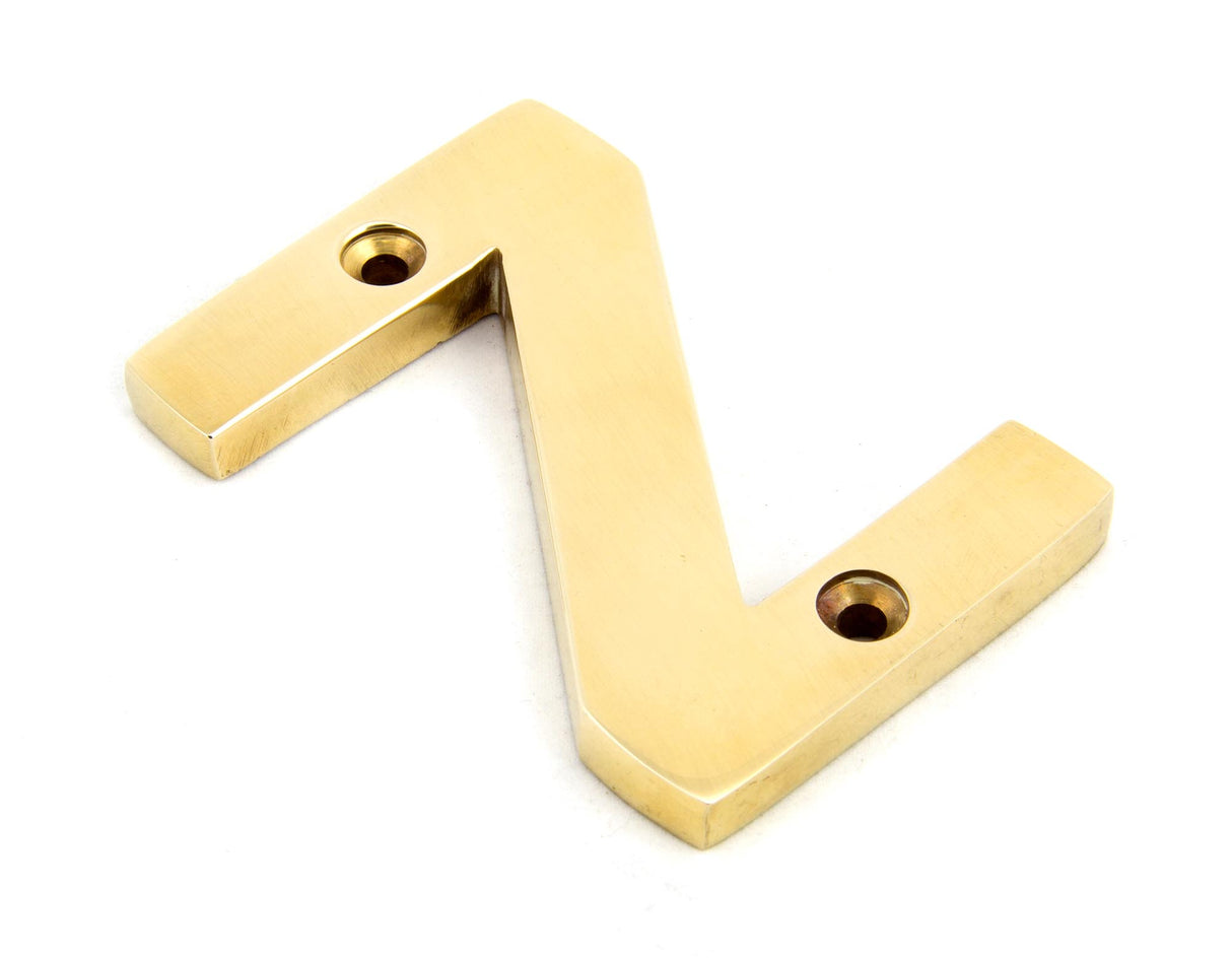 From The Anvil - Polished Brass Letter Z | Sku. 83801Z | Trade Door Handles.