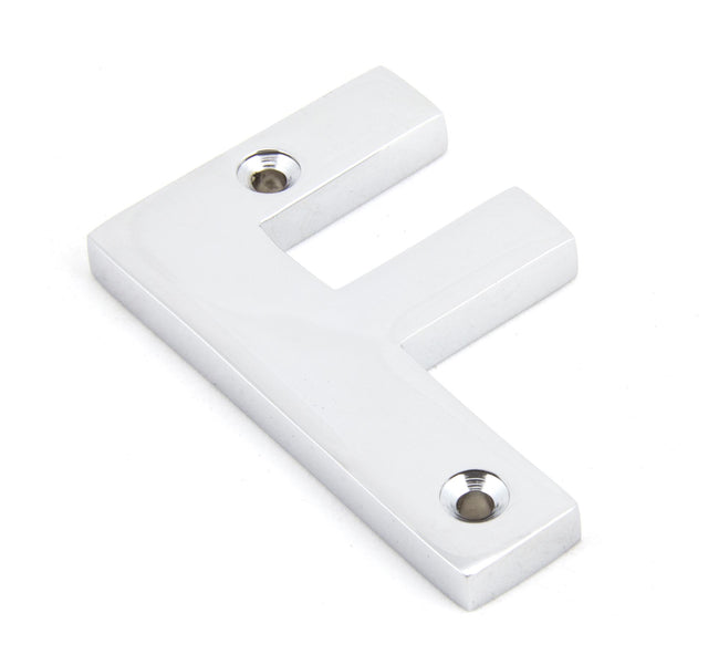 From The Anvil - Polished Chrome Letter F | Sku. 83802F | Trade Door Handles.