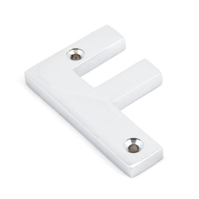 From The Anvil - Polished Chrome Letter F | Sku. 83802F | Trade Door Handles.