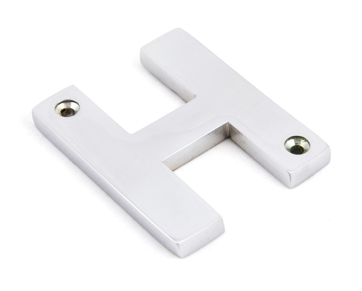 From The Anvil - Polished Chrome Letter H | Sku. 83802H | Trade Door Handles.