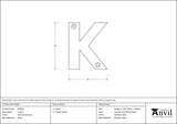 From The Anvil - Polished Chrome Letter K | Sku. 83802K | Trade Door Handles.