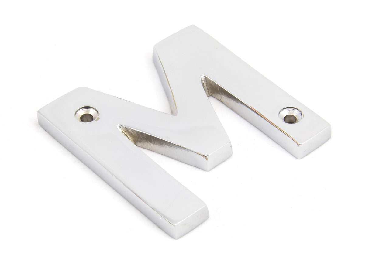 From The Anvil - Polished Chrome Letter M | Sku. 83802M | Trade Door Handles.