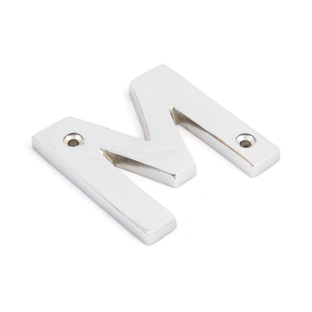 From The Anvil - Polished Chrome Letter M | Sku. 83802M | Trade Door Handles.