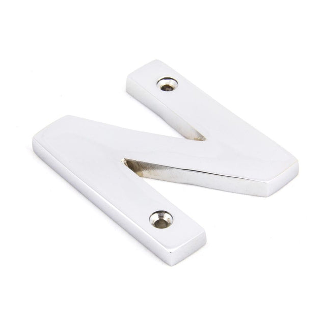From The Anvil - Polished Chrome Letter N | Sku. 83802N | Trade Door Handles.
