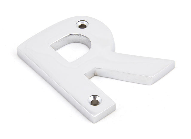 From The Anvil - Polished Chrome Letter R | Sku. 83802R | Trade Door Handles.